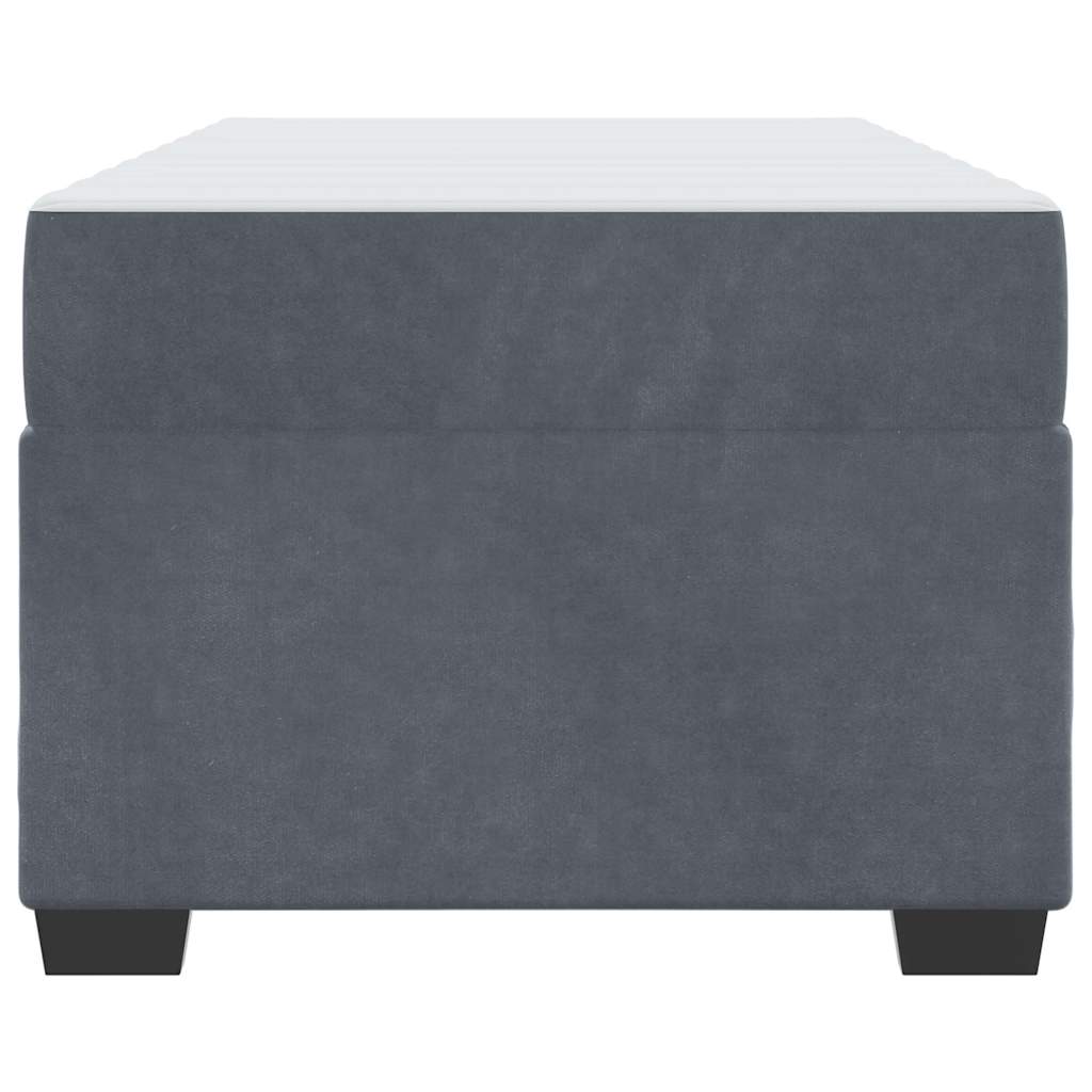 vidaXL Cadru de pat cu saltea cu saltea Gri închis 90 x 200 cm Catifea