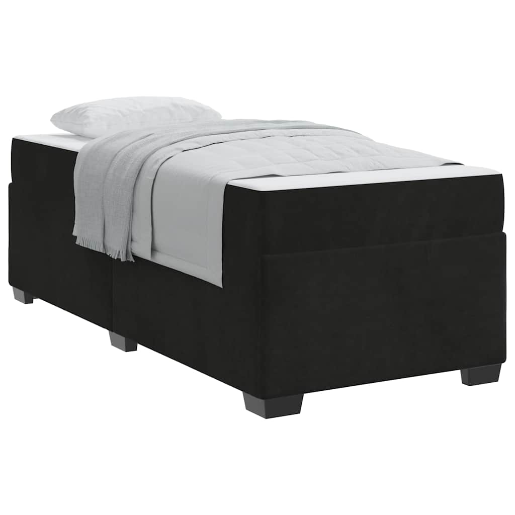 vidaXL Cadru de pat cu saltea cu saltea Negru 100 x 200 cm Catifea