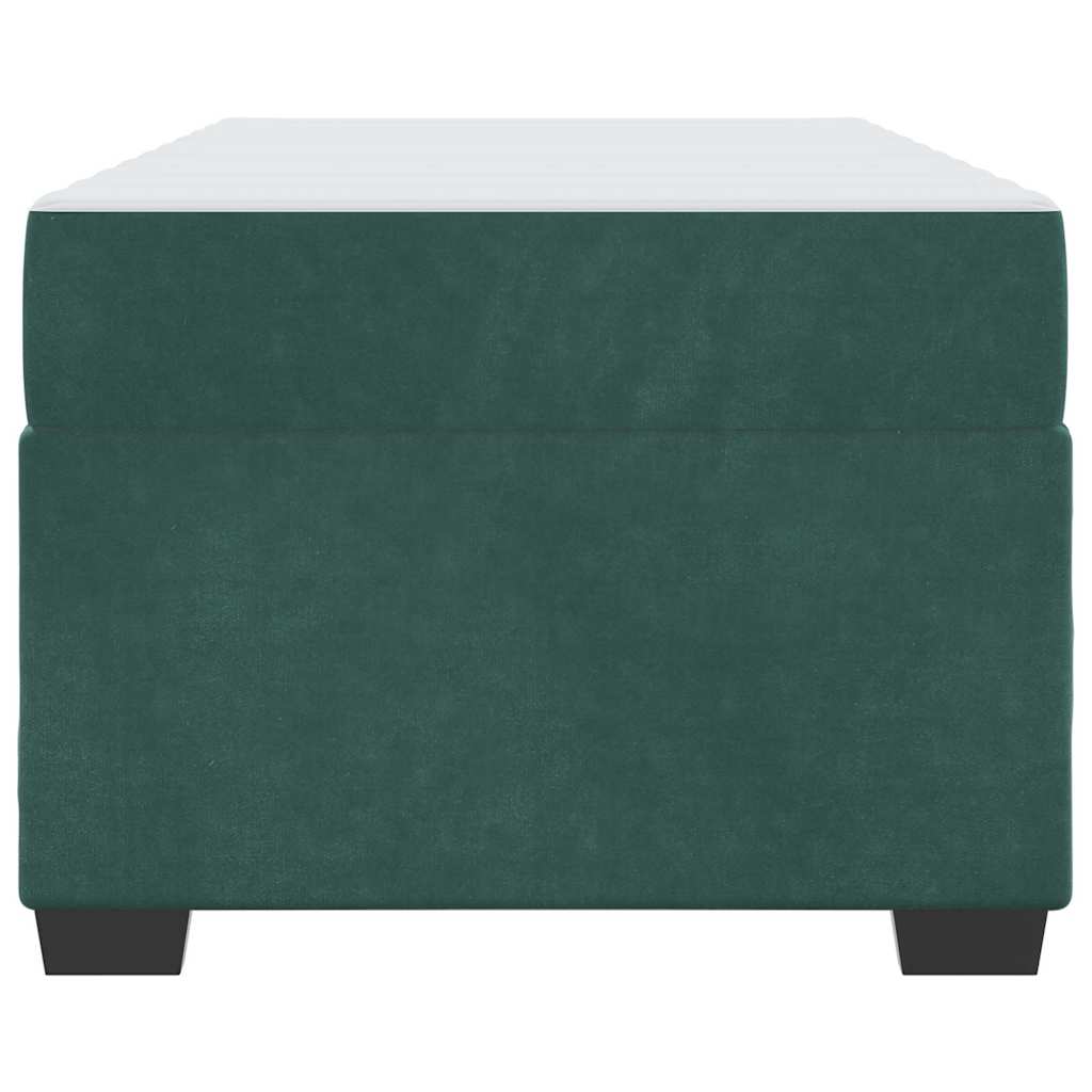 vidaXL Cadru de pat cu saltea Verde închis 100 x 200 cm Catifea