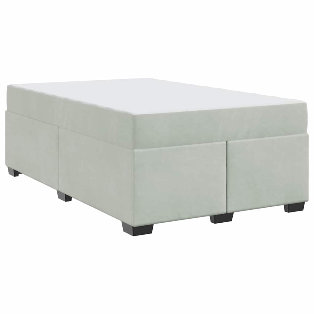vidaXL Cadru de pat cu saltea Gri deschis 120 x 190 cm Catifea