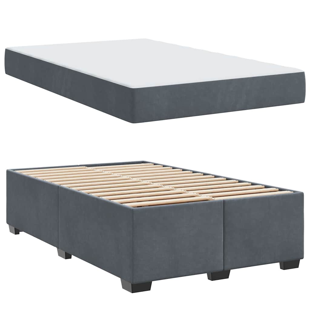 vidaXL Cadru de pat cu saltea Gri închis 120 x 190 cm Catifea