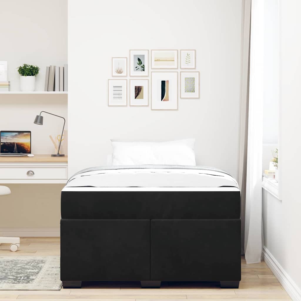 vidaXL Cadru de pat cu saltea cu saltea Negru 120 x 190 cm Catifea