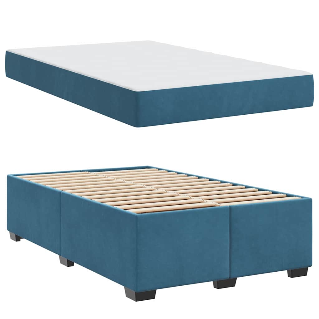 vidaXL Cadru de pat cu saltea Albastru închis 120 x 190 cm Catifea
