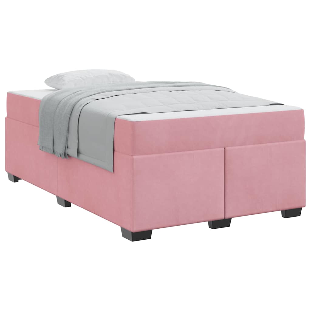 vidaXL Cadru de pat cu saltea cu saltea Roz 120 x 190 cm Catifea