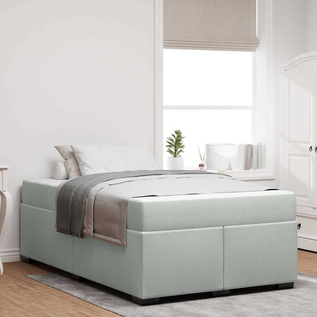 vidaXL Cadru de pat cu saltea Gri deschis 120 x 200 cm Catifea