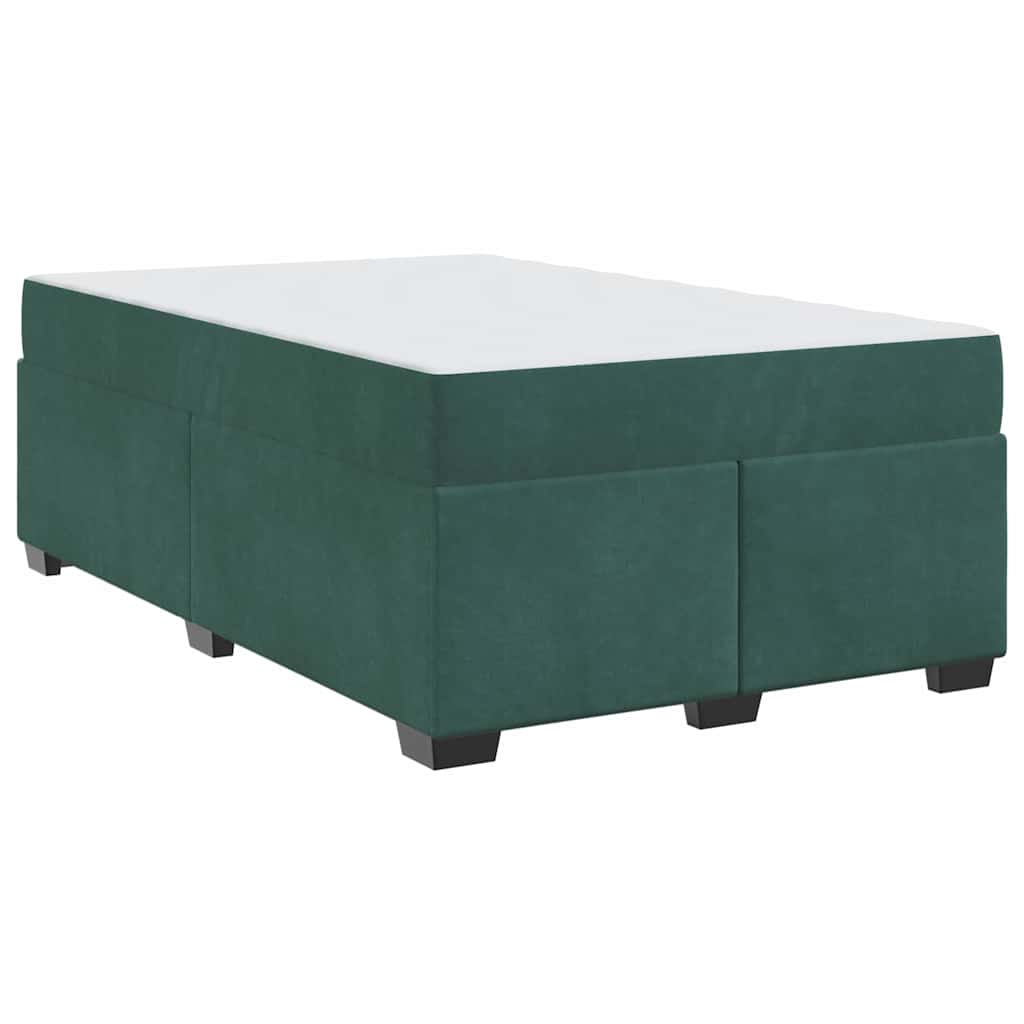 vidaXL Cadru de pat cu saltea Verde închis 120 x 200 cm Catifea