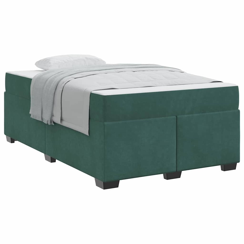 vidaXL Cadru de pat cu saltea Verde închis 120 x 200 cm Catifea