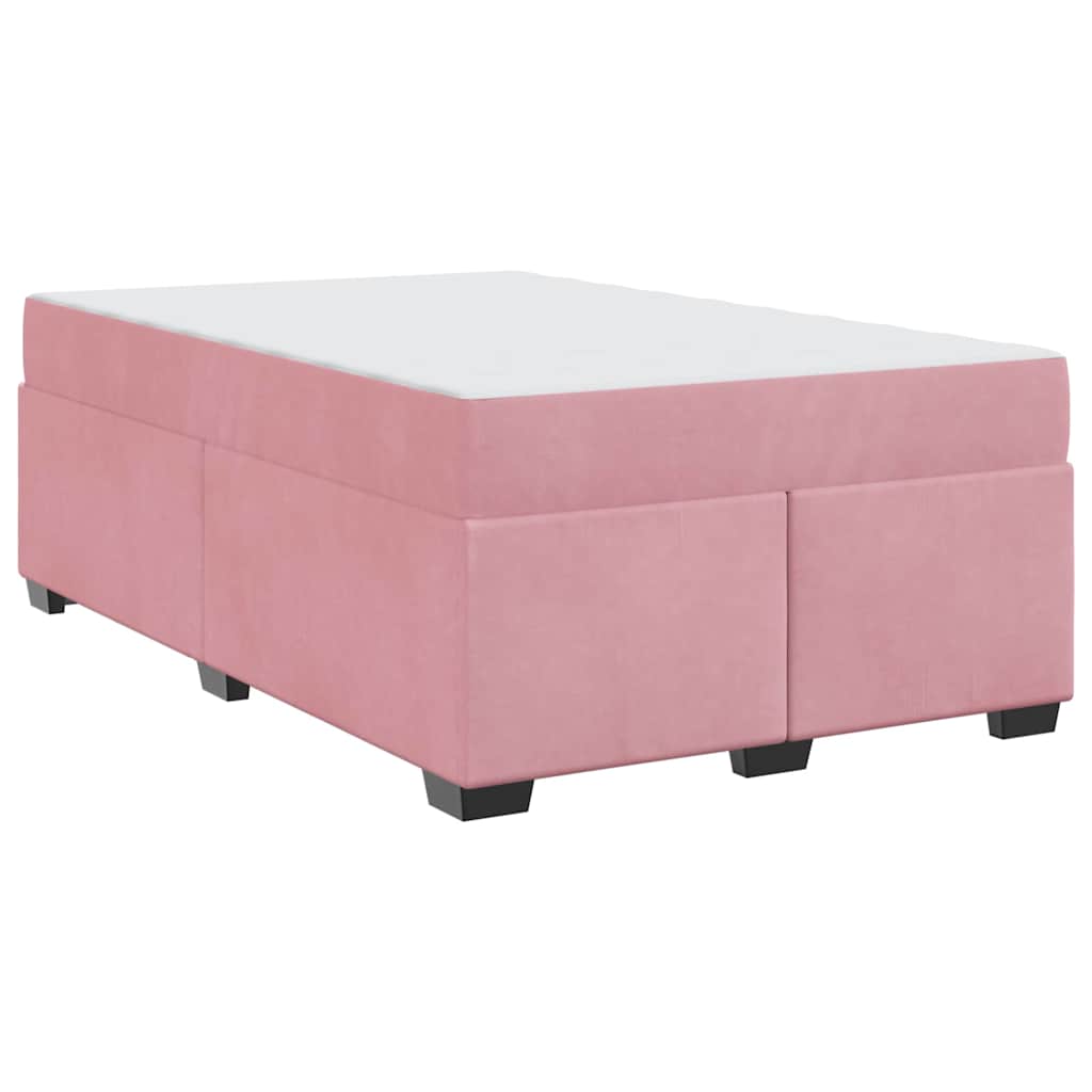 vidaXL Cadru de pat cu saltea cu saltea Roz 120 x 200 cm Catifea