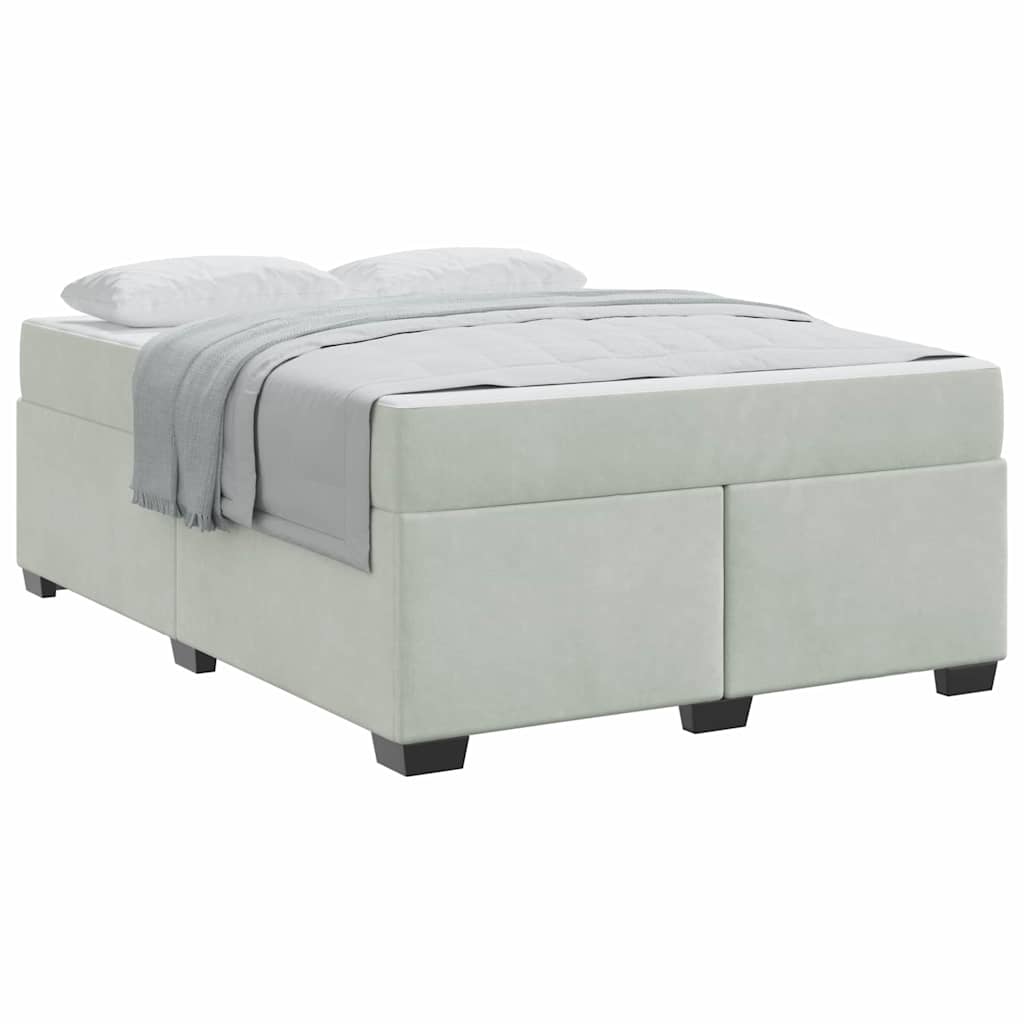 vidaXL Cadru de pat cu saltea Gri deschis 140 x 200 cm Catifea