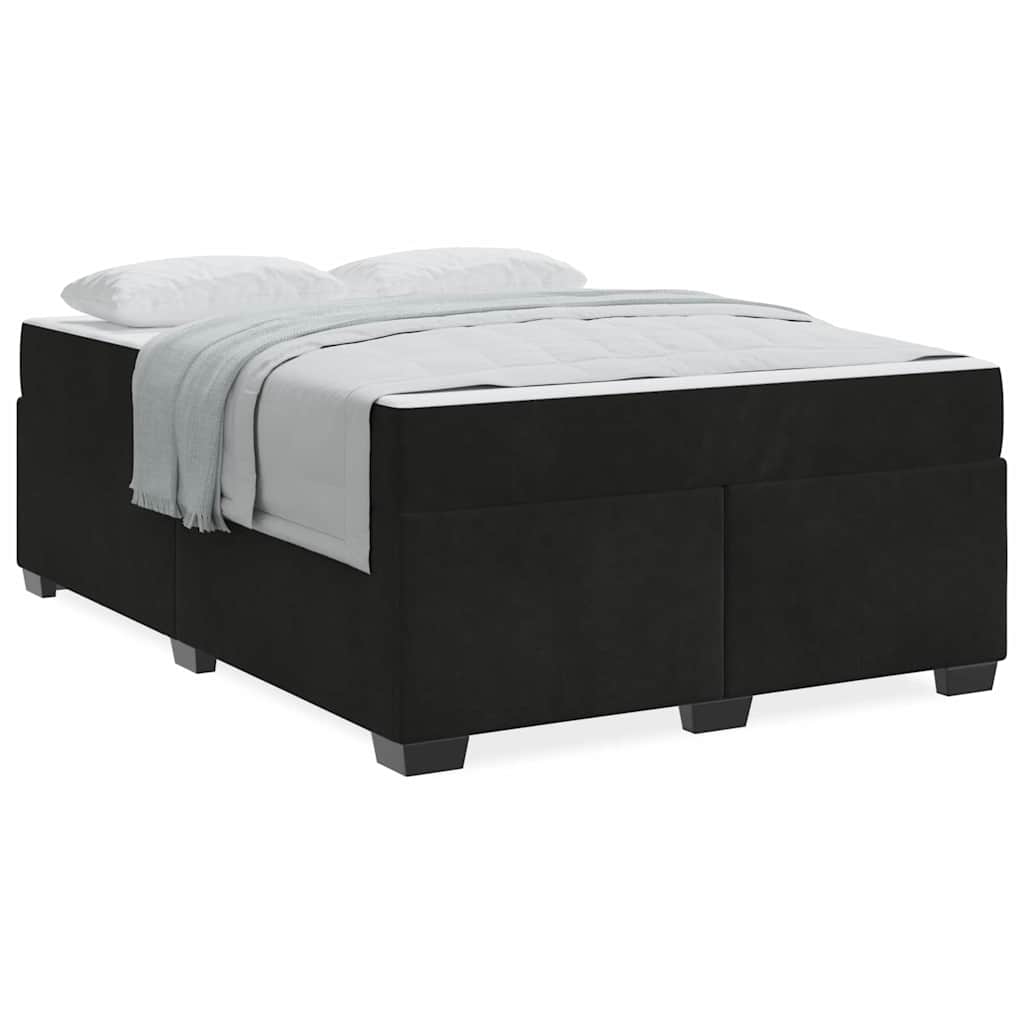 vidaXL Cadru de pat cu saltea cu saltea Negru 140 x 200 cm Catifea