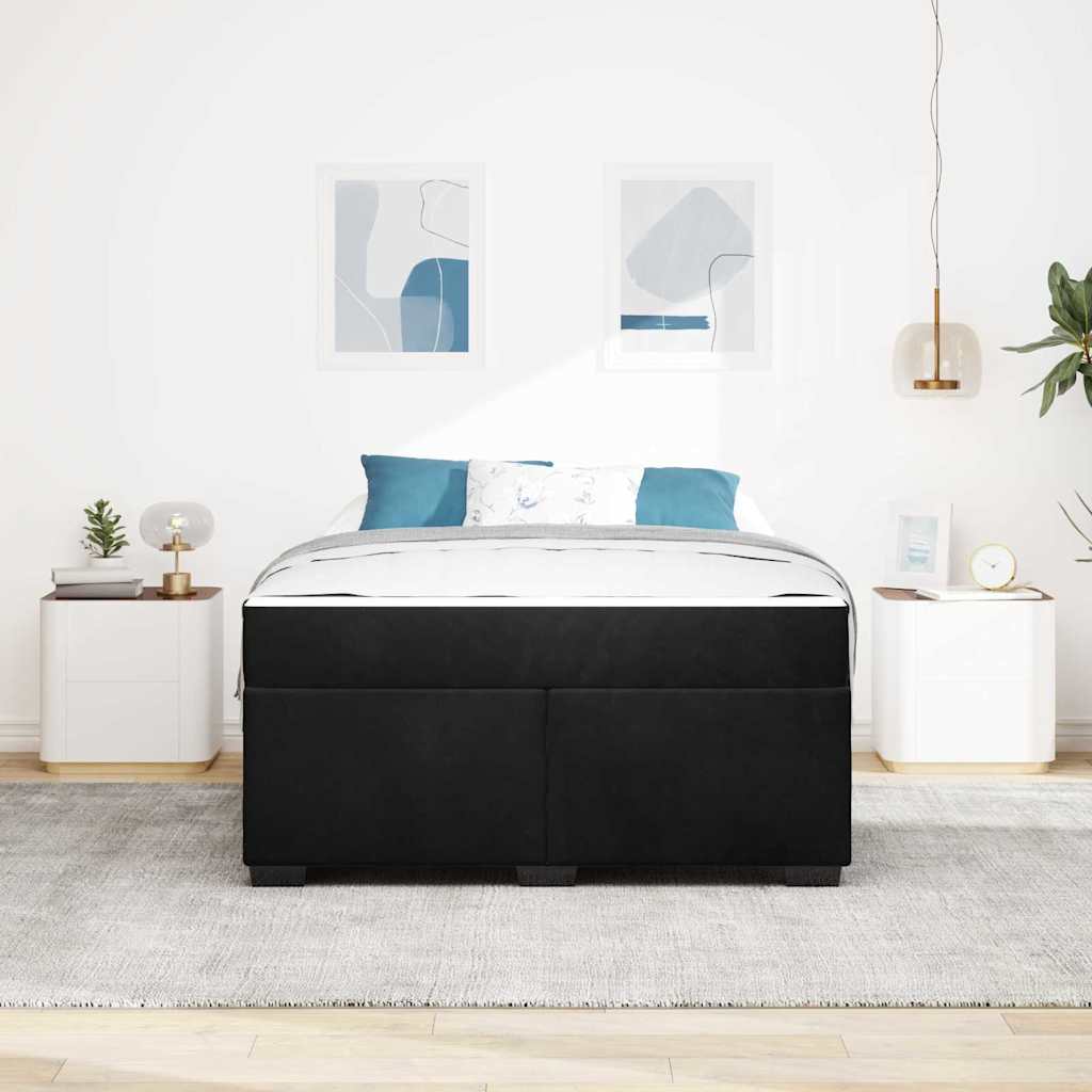 vidaXL Cadru de pat cu saltea cu saltea Negru 140 x 200 cm Catifea