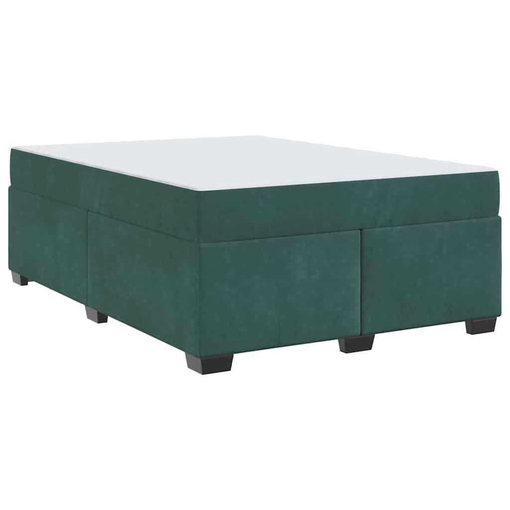 vidaXL Cadru de pat cu saltea Verde închis 140 x 200 cm Catifea