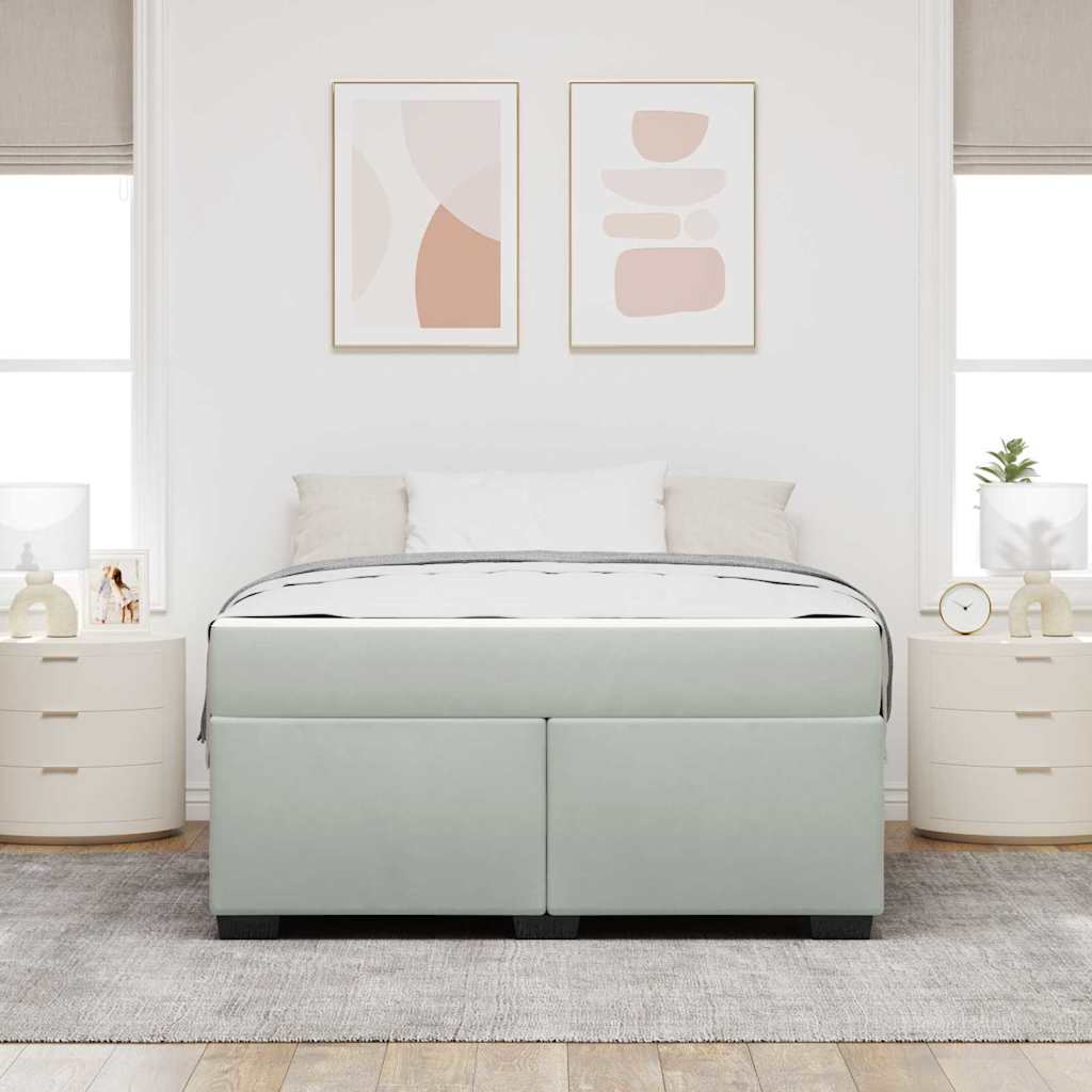 vidaXL Cadru de pat cu saltea Gri deschis 160 x 200 cm Catifea