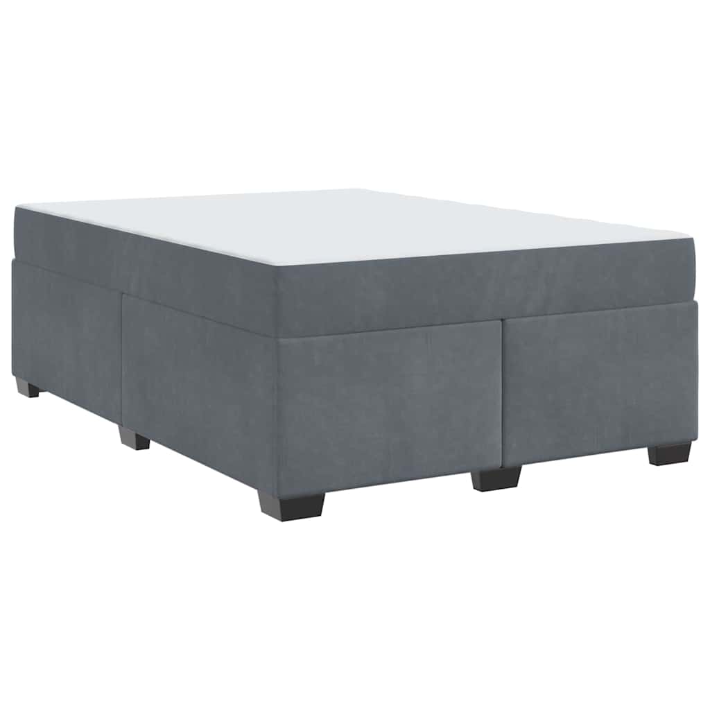 vidaXL Cadru de pat cu saltea Gri închis 160 x 200 cm Catifea