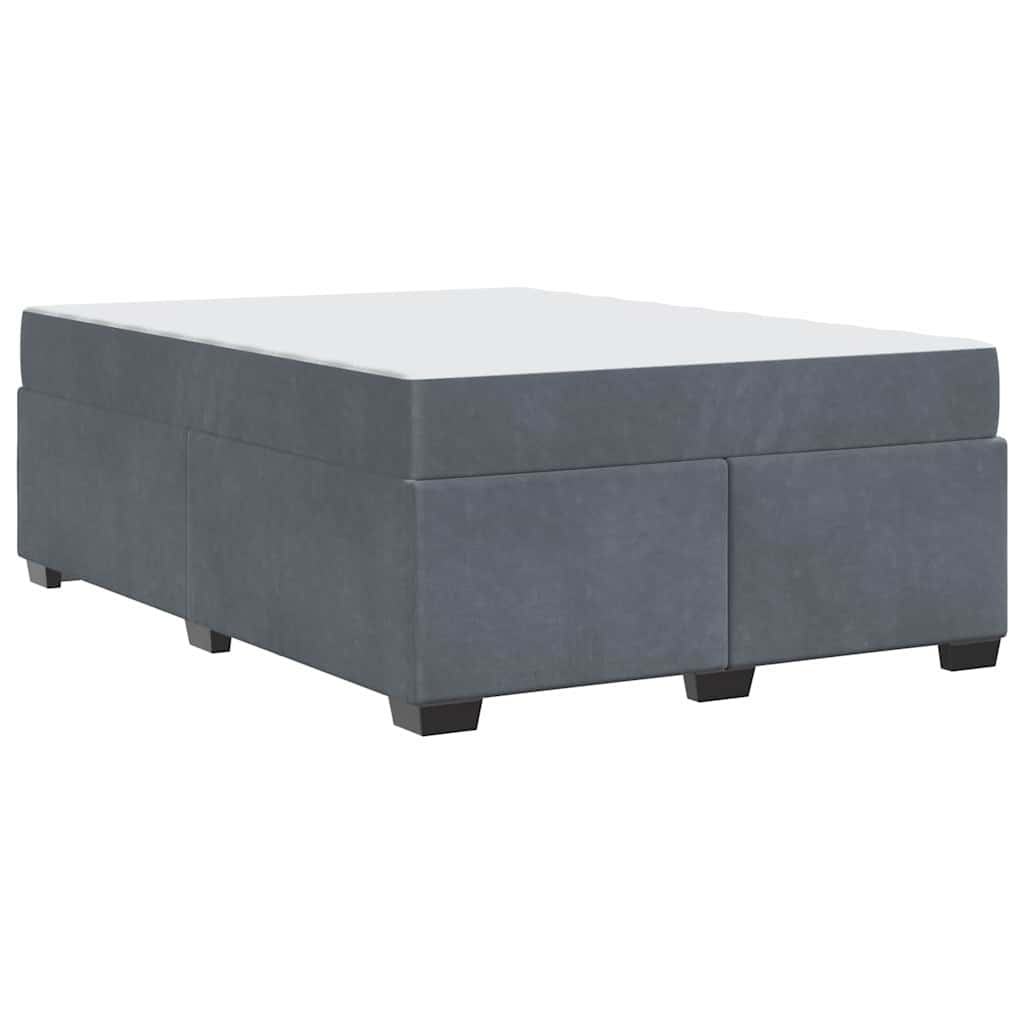 vidaXL Cadru de pat cu saltea Gri închis 160 x 200 cm Catifea