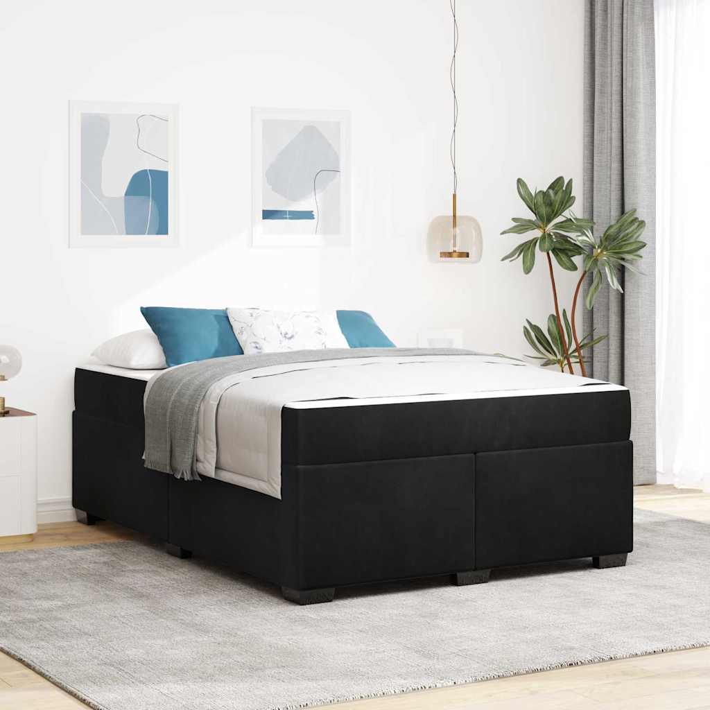 vidaXL Cadru de pat cu saltea cu saltea Negru 160 x 200 cm Catifea