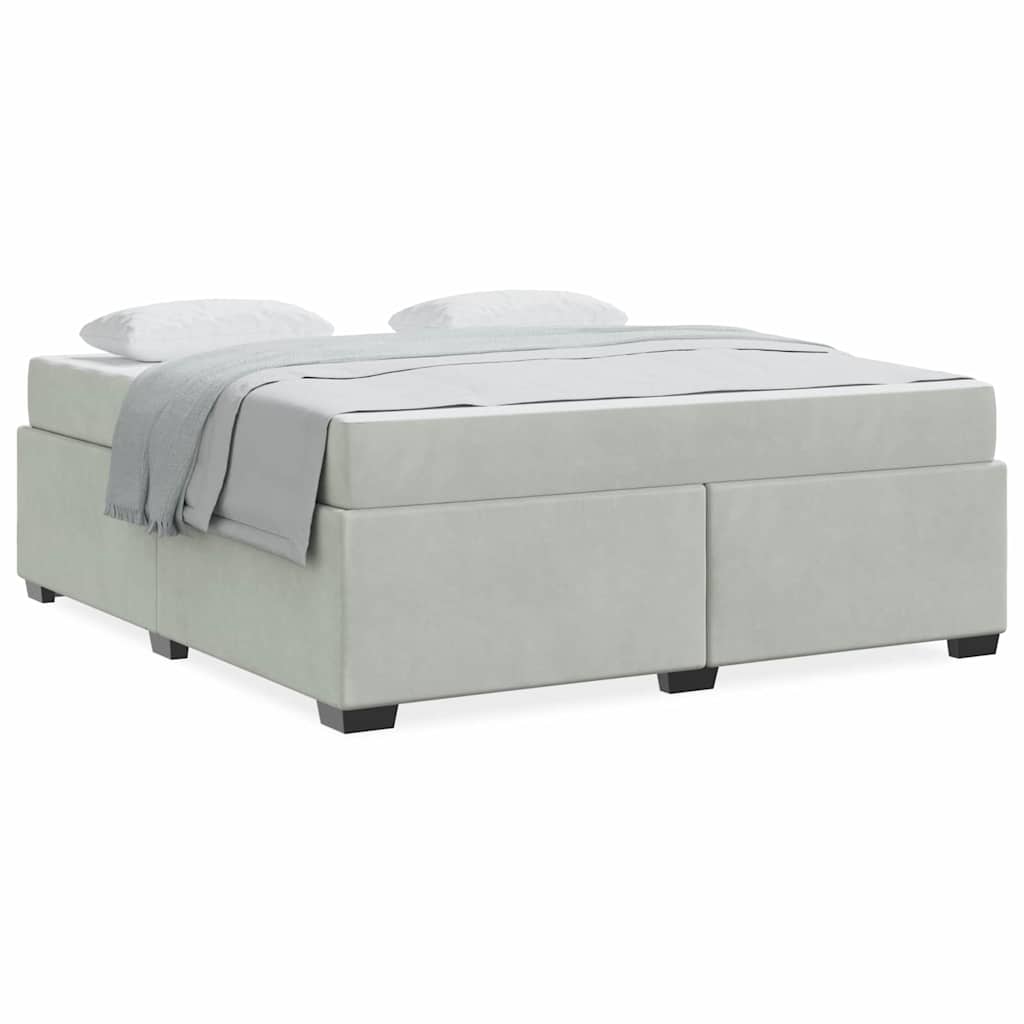 vidaXL Cadru de pat cu saltea Gri deschis 180 x 200 cm Catifea