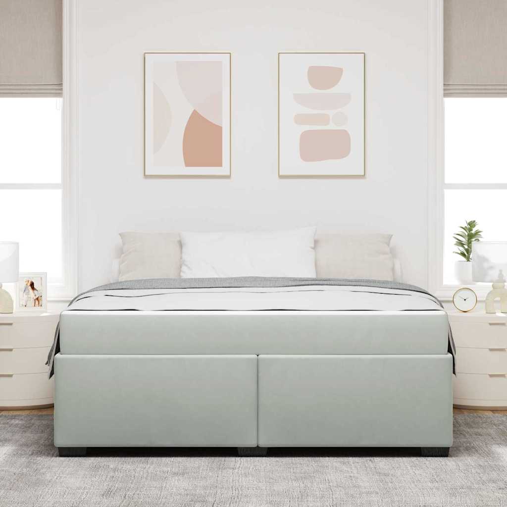 vidaXL Cadru de pat cu saltea Gri deschis 180 x 200 cm Catifea
