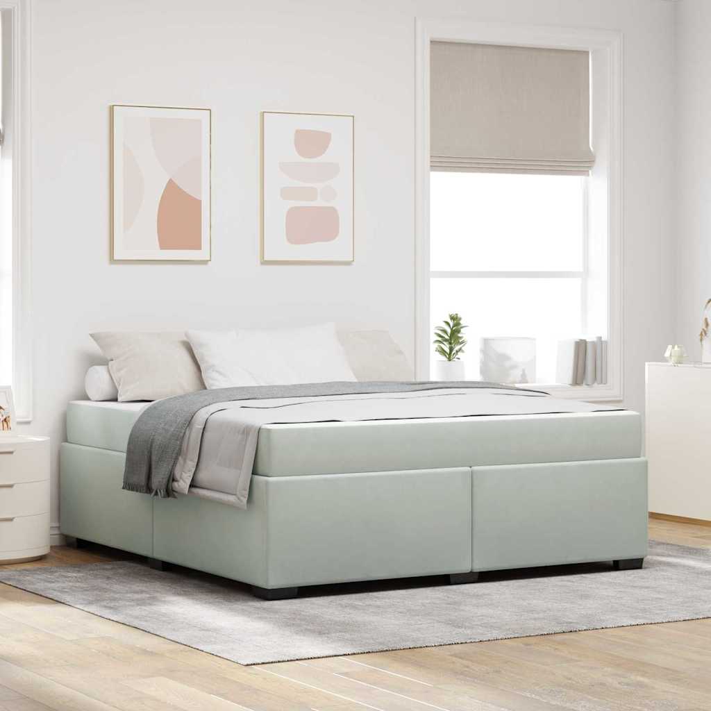 vidaXL Cadru de pat cu saltea Gri deschis 180 x 200 cm Catifea