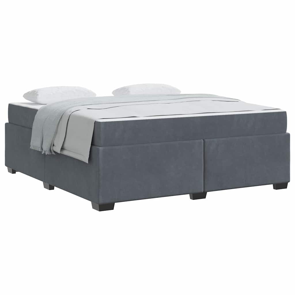 vidaXL Cadru de pat cu saltea Gri închis 180 x 200 cm Catifea