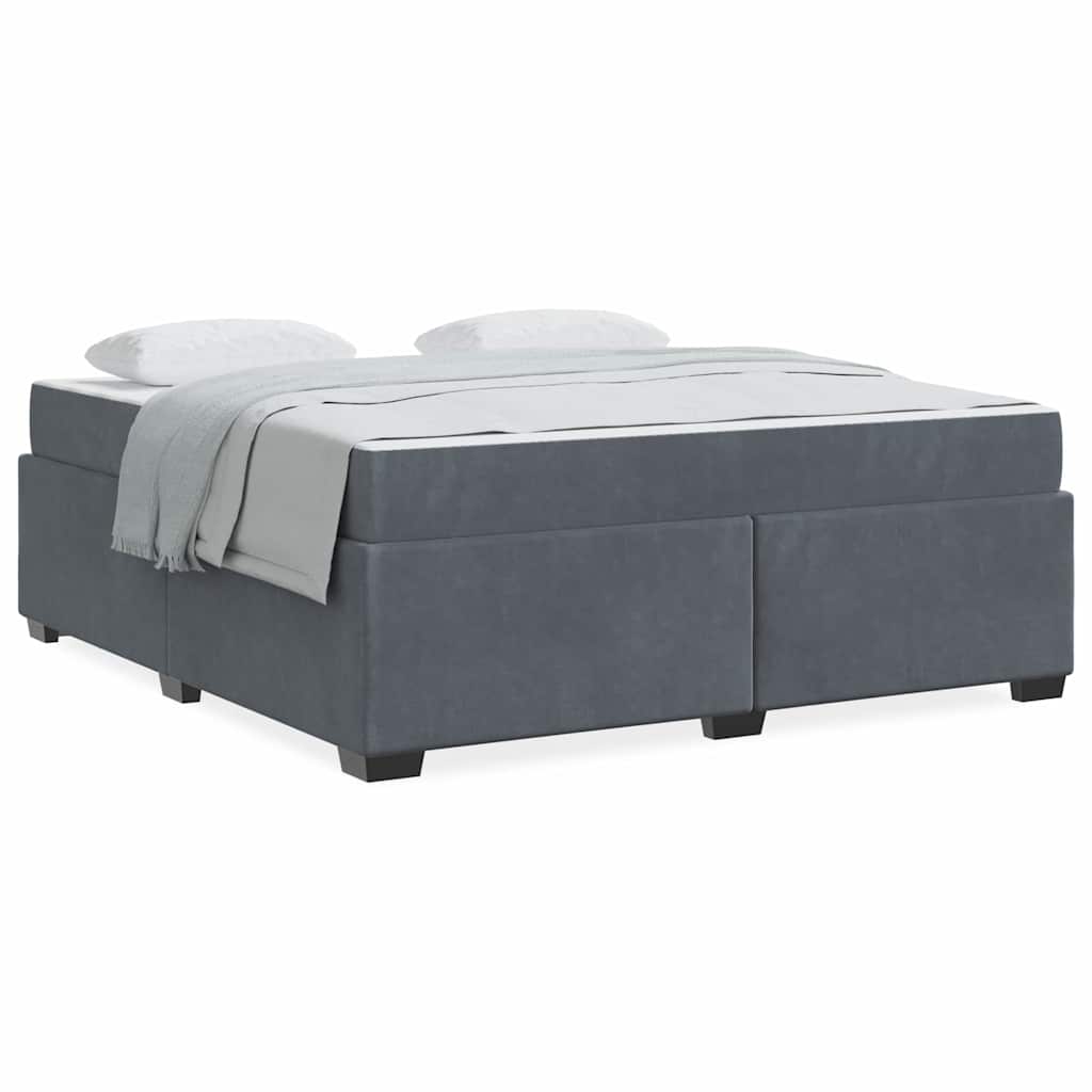 vidaXL Cadru de pat cu saltea Gri închis 180 x 200 cm Catifea