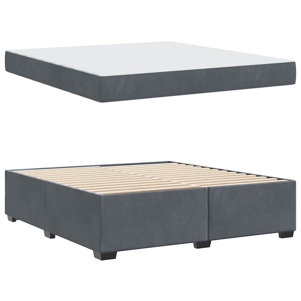 vidaXL Cadru de pat cu saltea Gri închis 180 x 200 cm Catifea