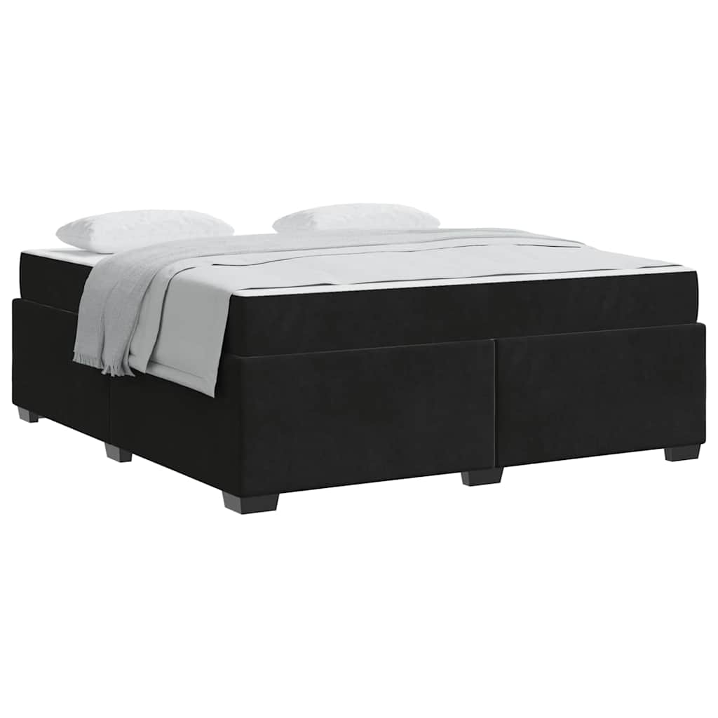 vidaXL Cadru de pat cu saltea Negru 180 x 200 cm Catifea