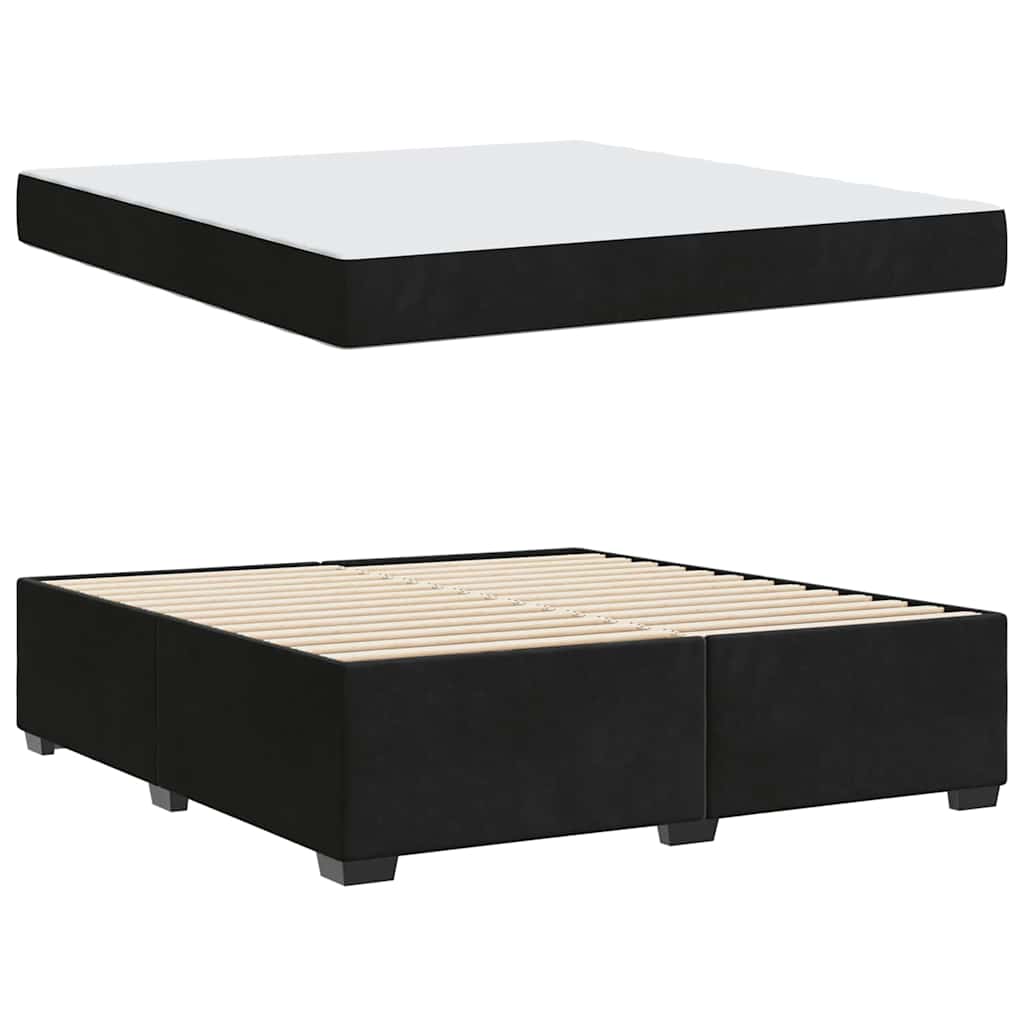 vidaXL Cadru de pat cu saltea Negru 180 x 200 cm Catifea