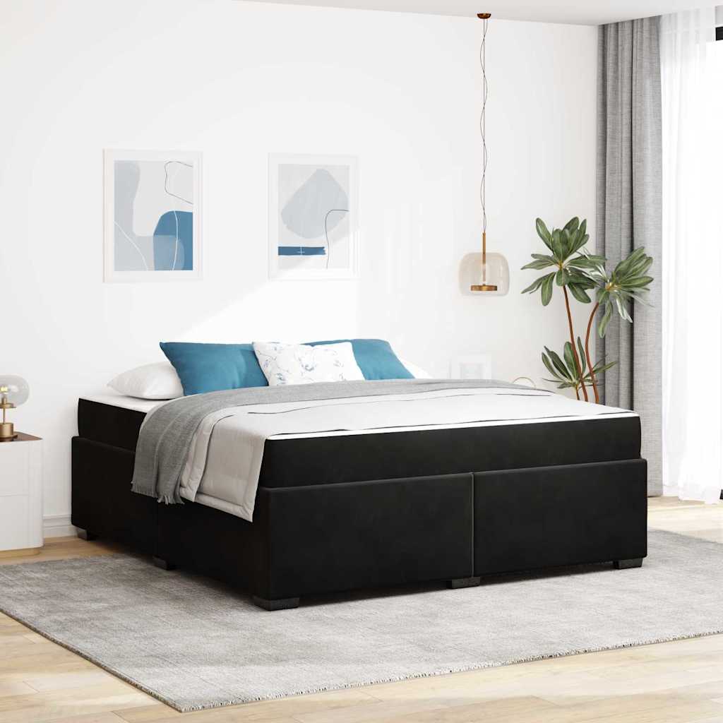 vidaXL Cadru de pat cu saltea Negru 180 x 200 cm Catifea