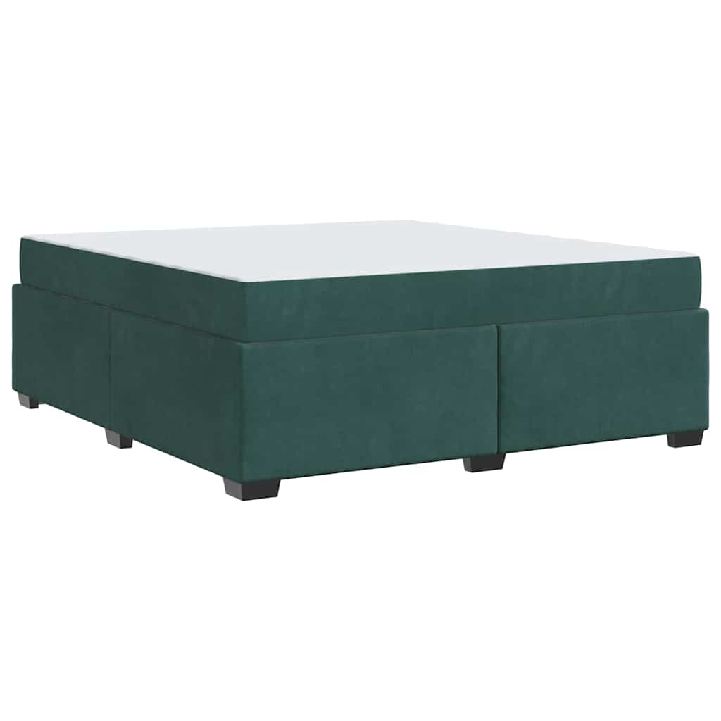 vidaXL Cadru de pat cu saltea Verde închis 180 x 200 cm Catifea