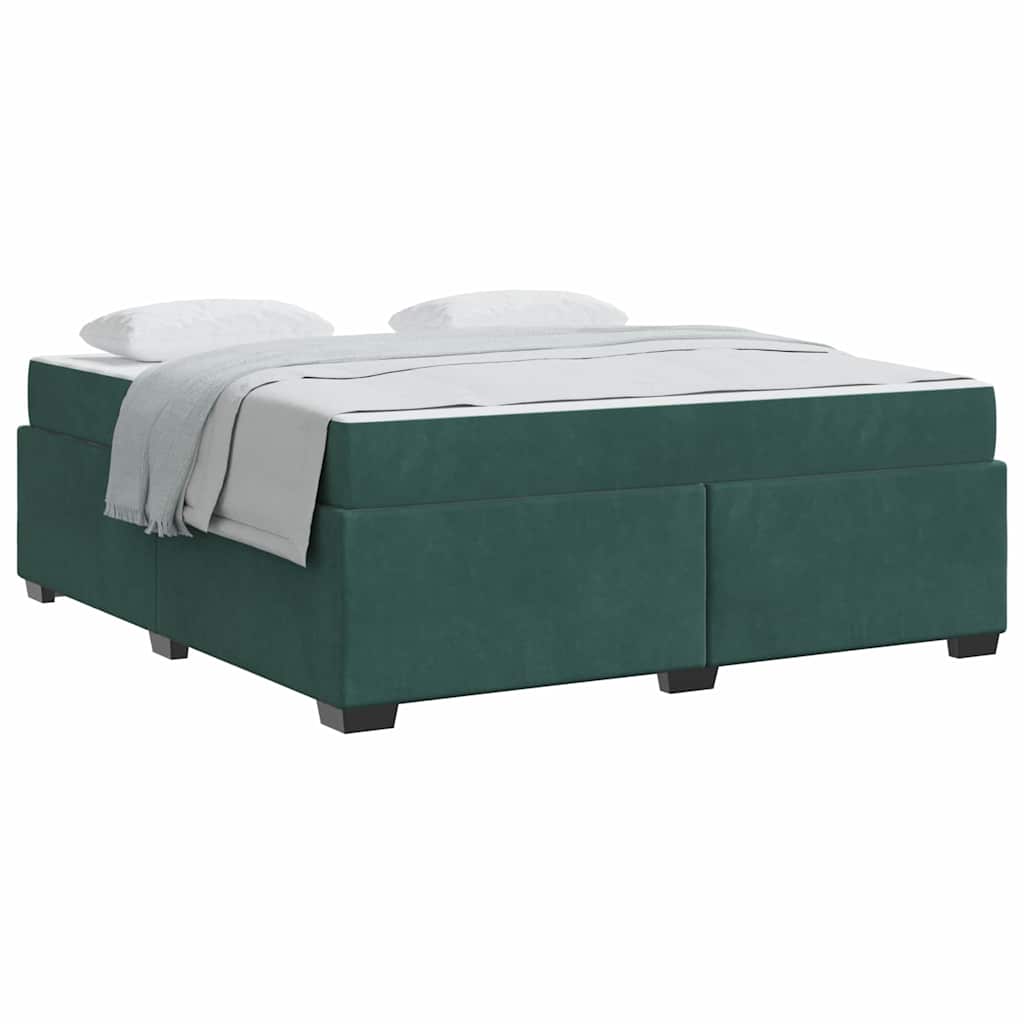 vidaXL Cadru de pat cu saltea Verde închis 180 x 200 cm Catifea