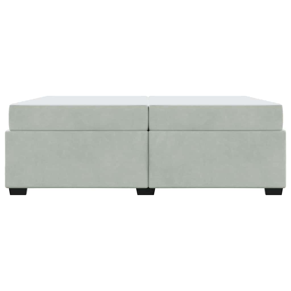 vidaXL Cadru de pat cu saltea Gri deschis 200 x 200 cm Catifea