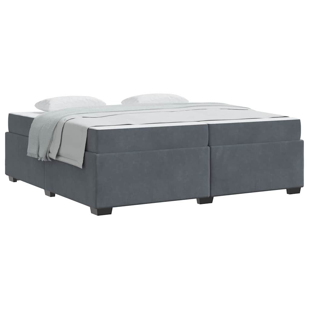 vidaXL Cadru de pat cu saltea Gri închis 200 x 200 cm Catifea
