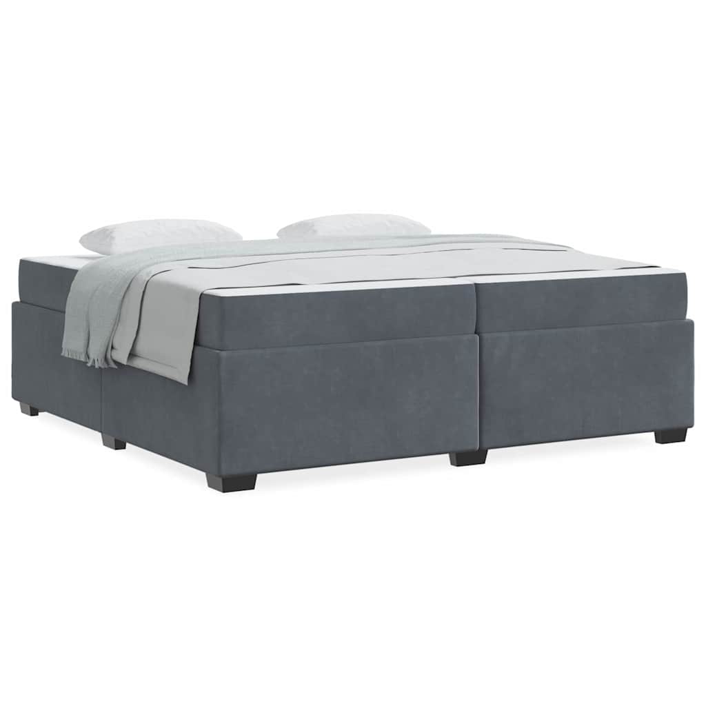 vidaXL Cadru de pat cu saltea Gri închis 200 x 200 cm Catifea