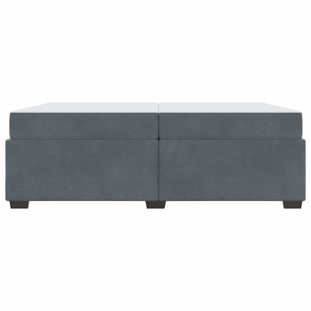 vidaXL Cadru de pat cu saltea Gri închis 200 x 200 cm Catifea