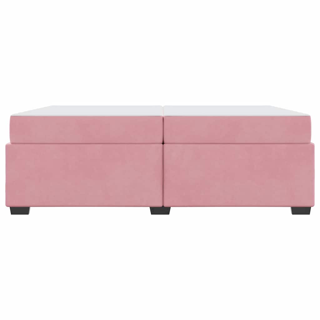 vidaXL Cadru de pat cu saltea Roz 200 x 200 cm Catifea
