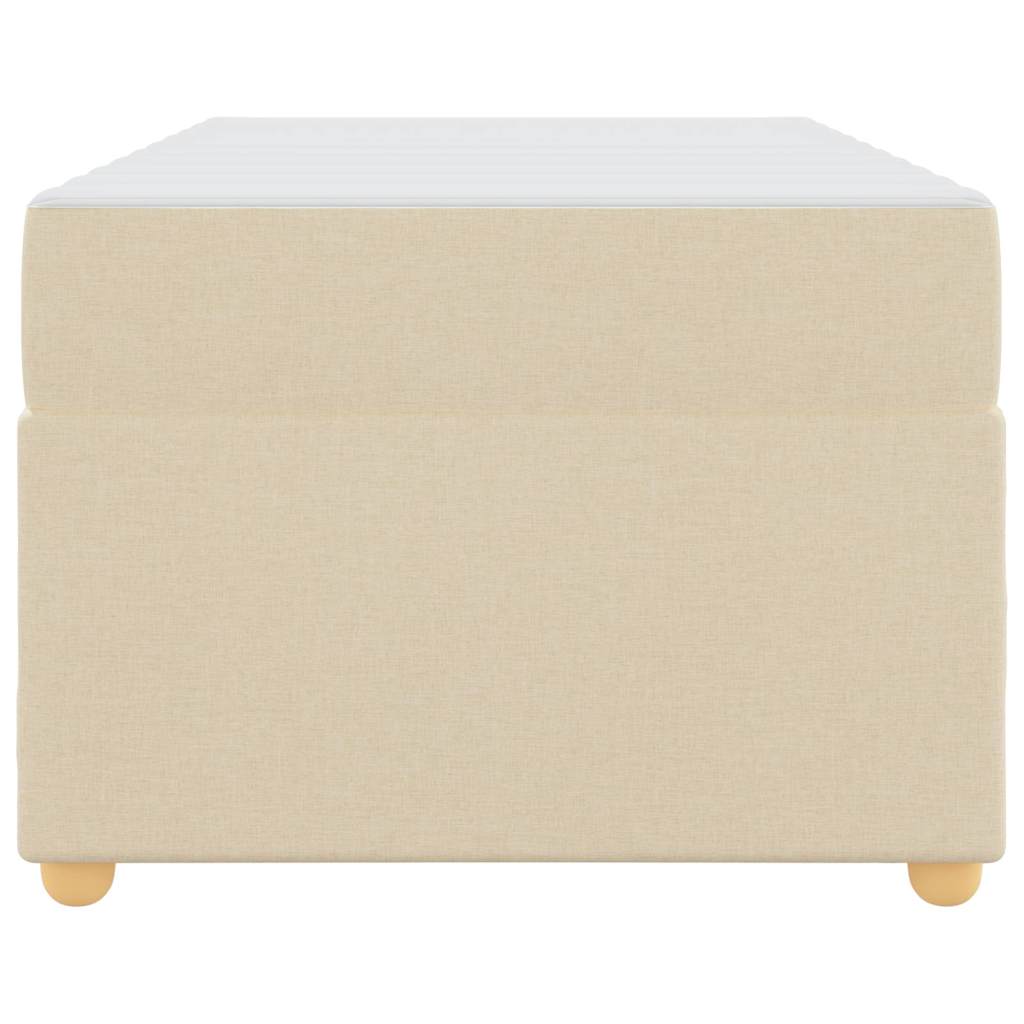 vidaXL Cadru de pat cu saltea Crem 80 x 200 cm țesătură