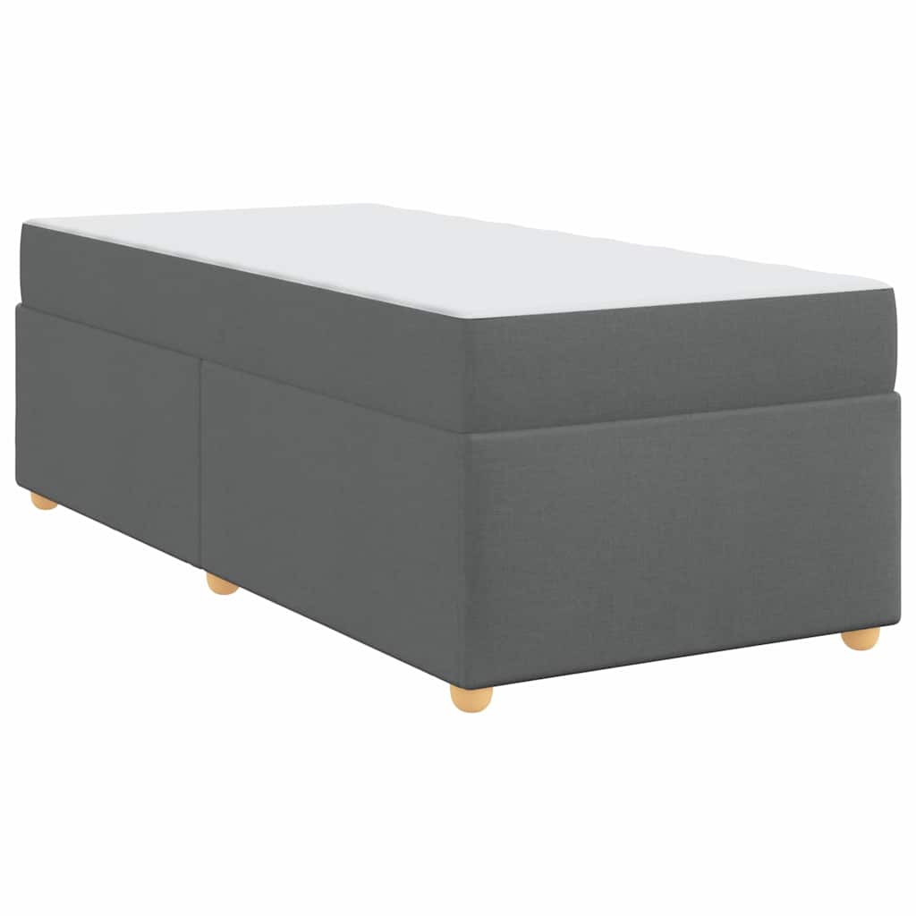 vidaXL Cadru de pat cu saltea Gri închis 90 x 200 cm țesătură