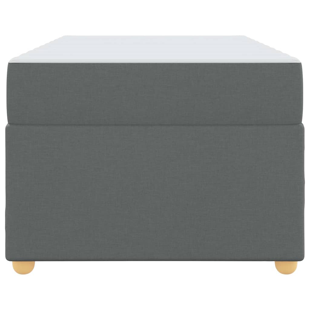 vidaXL Cadru de pat cu saltea Gri închis 90 x 200 cm țesătură