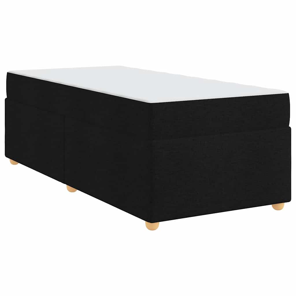 vidaXL Cadru de pat cu saltea Negru 90 x 200 cm țesătură