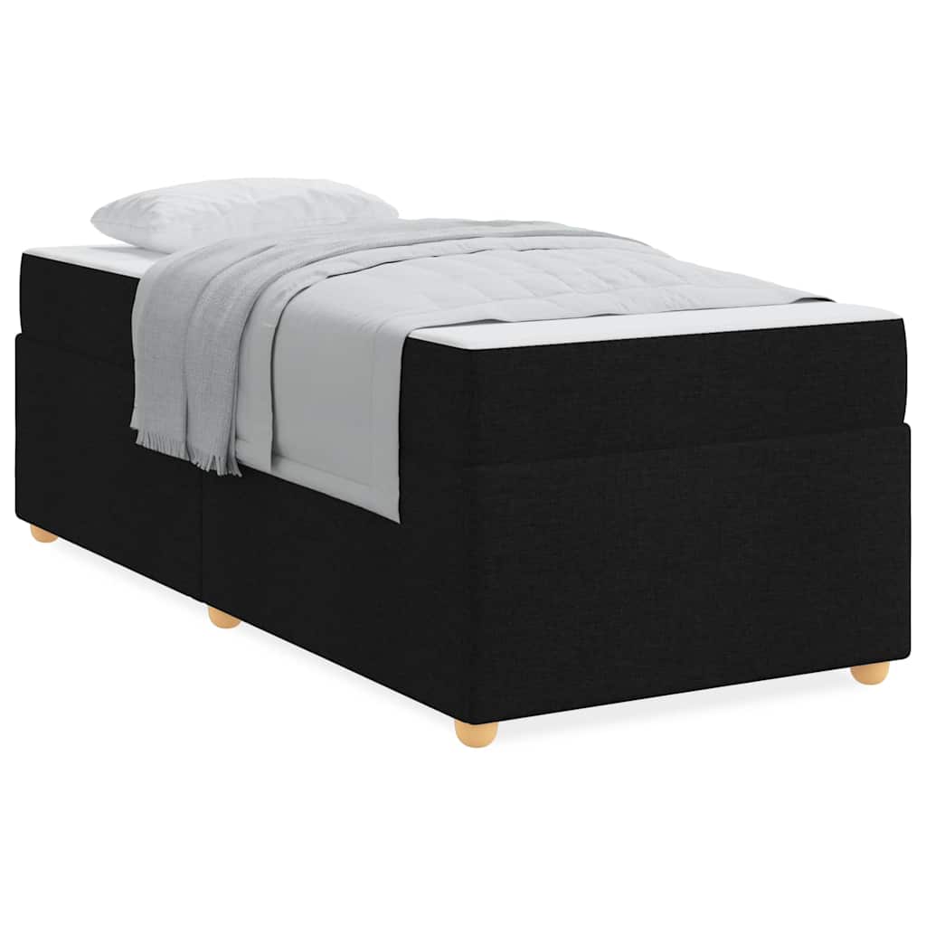 vidaXL Cadru de pat cu saltea Negru 90 x 200 cm țesătură