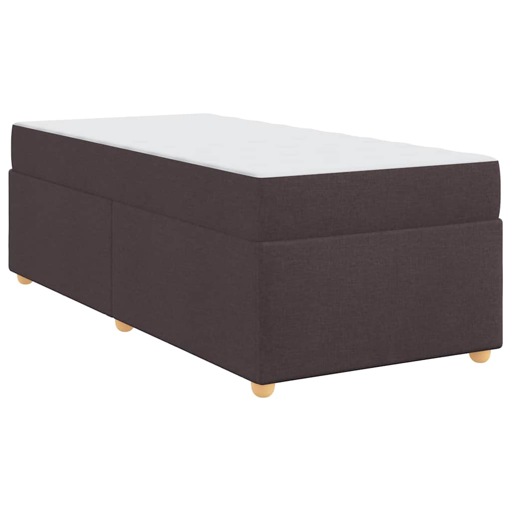 vidaXL Cadru de pat cu saltea Maro închis 100 x 200 cm țesătură