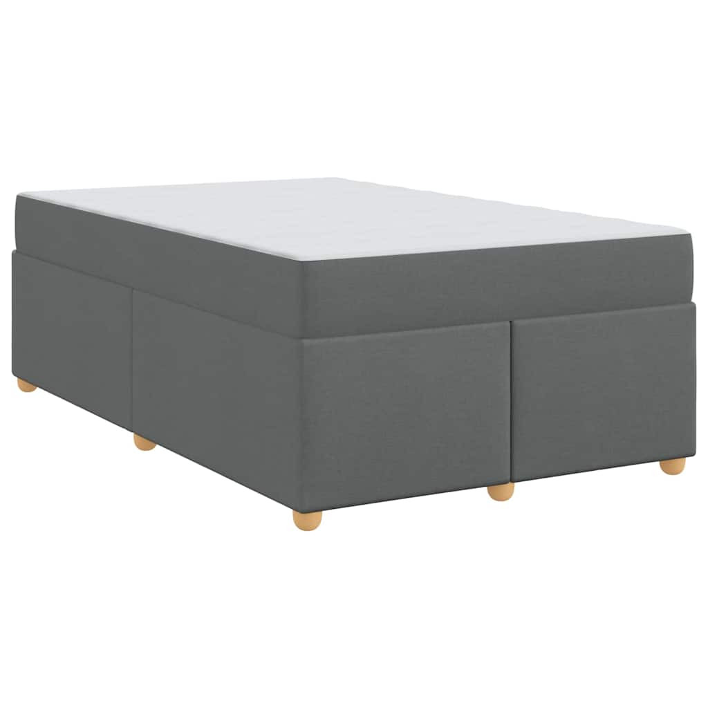 vidaXL Cadru de pat cu saltea Gri închis 120 x 190 cm țesătură