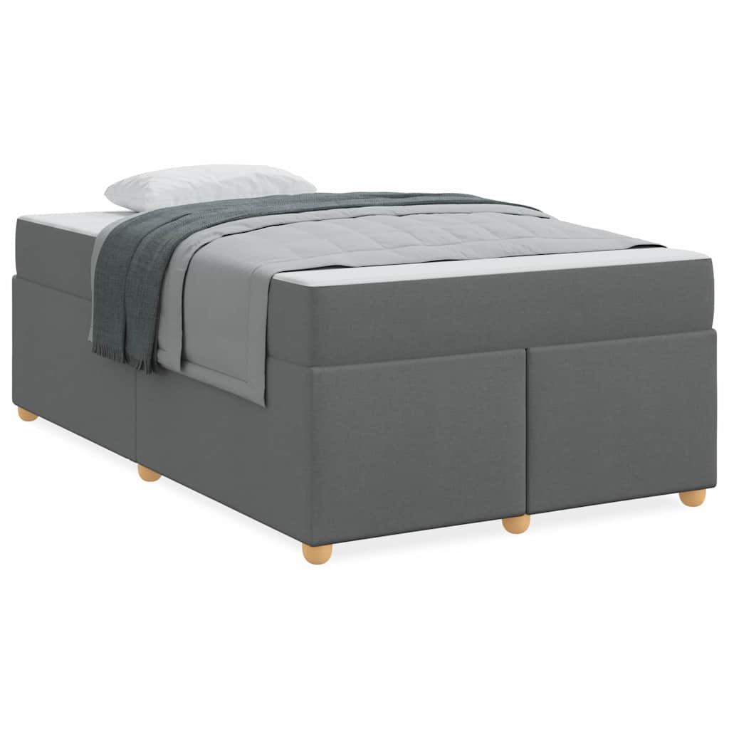 vidaXL Cadru de pat cu saltea Gri închis 120 x 190 cm țesătură