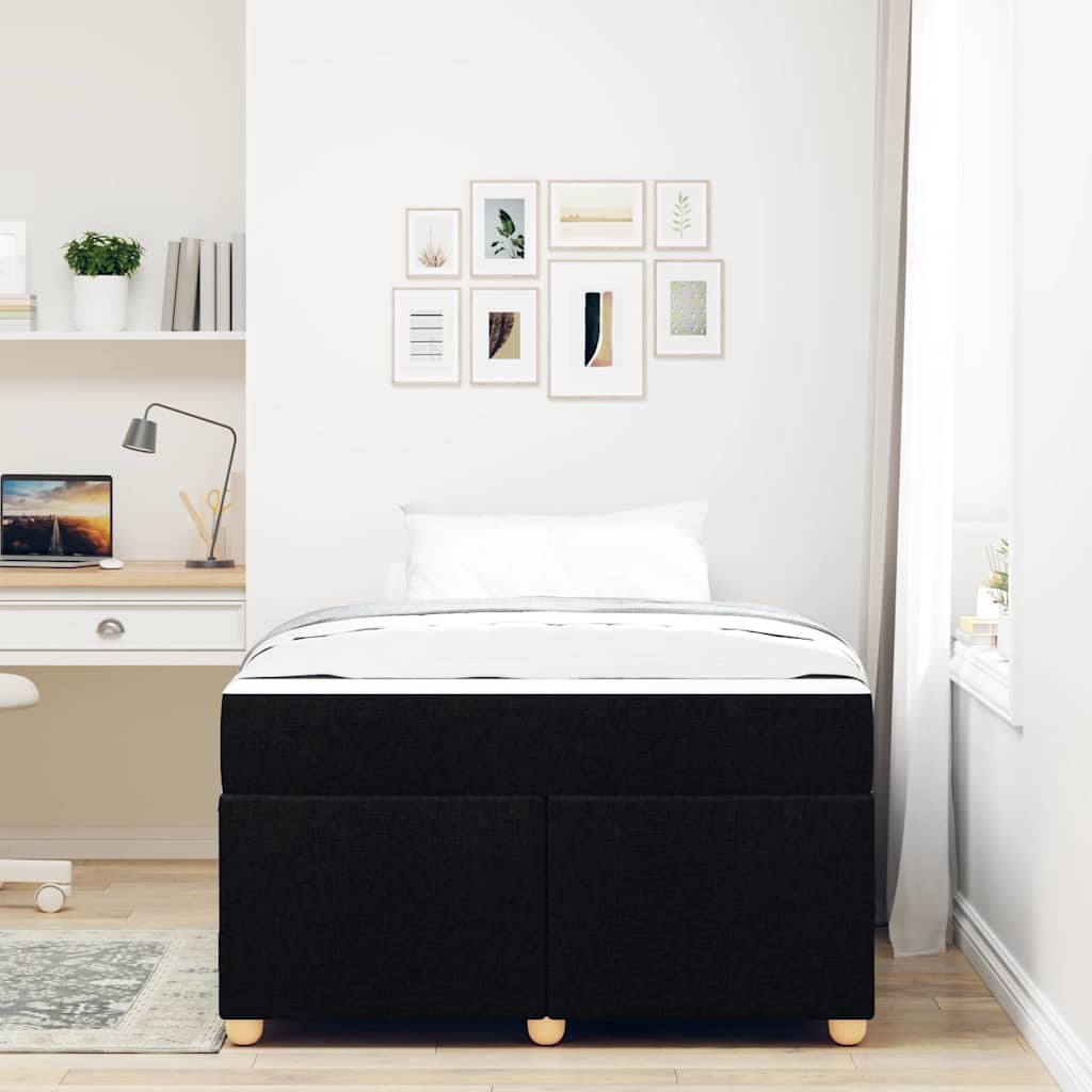 vidaXL Cadru de pat cu saltea Negru 120 x 190 cm țesătură