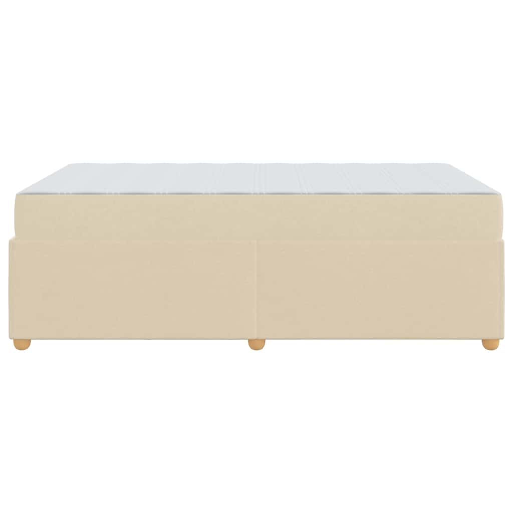 vidaXL Cadru de pat cu saltea Crem 120 x 190 cm țesătură