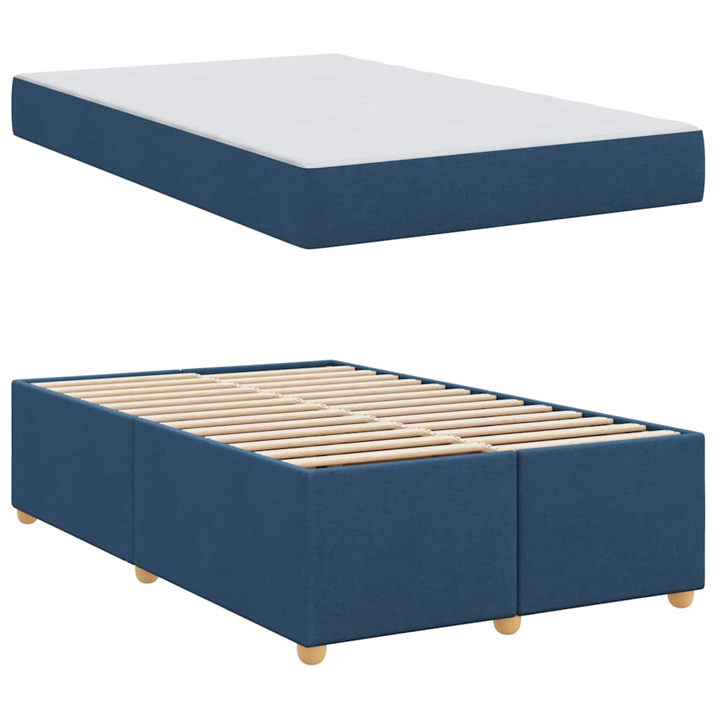 vidaXL Cadru de pat cu saltea albastru 120 x 190 cm țesătură