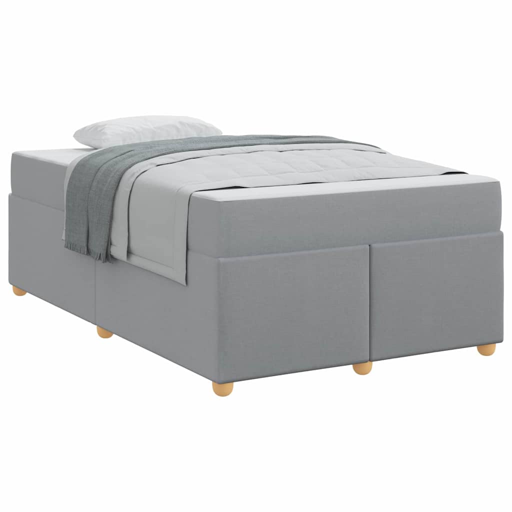 vidaXL Cadru de pat cu saltea Gri deschis 120 x 200 cm țesătură
