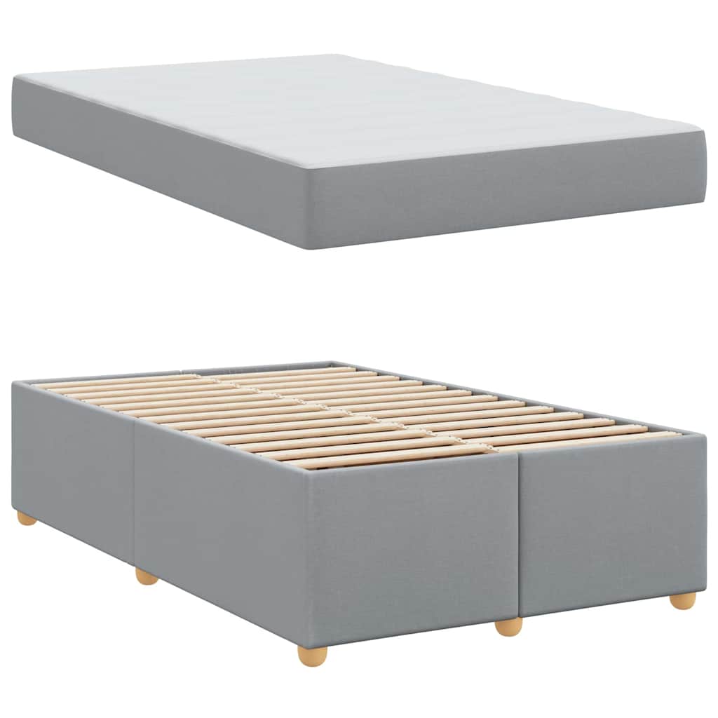 vidaXL Cadru de pat cu saltea Gri deschis 120 x 200 cm țesătură