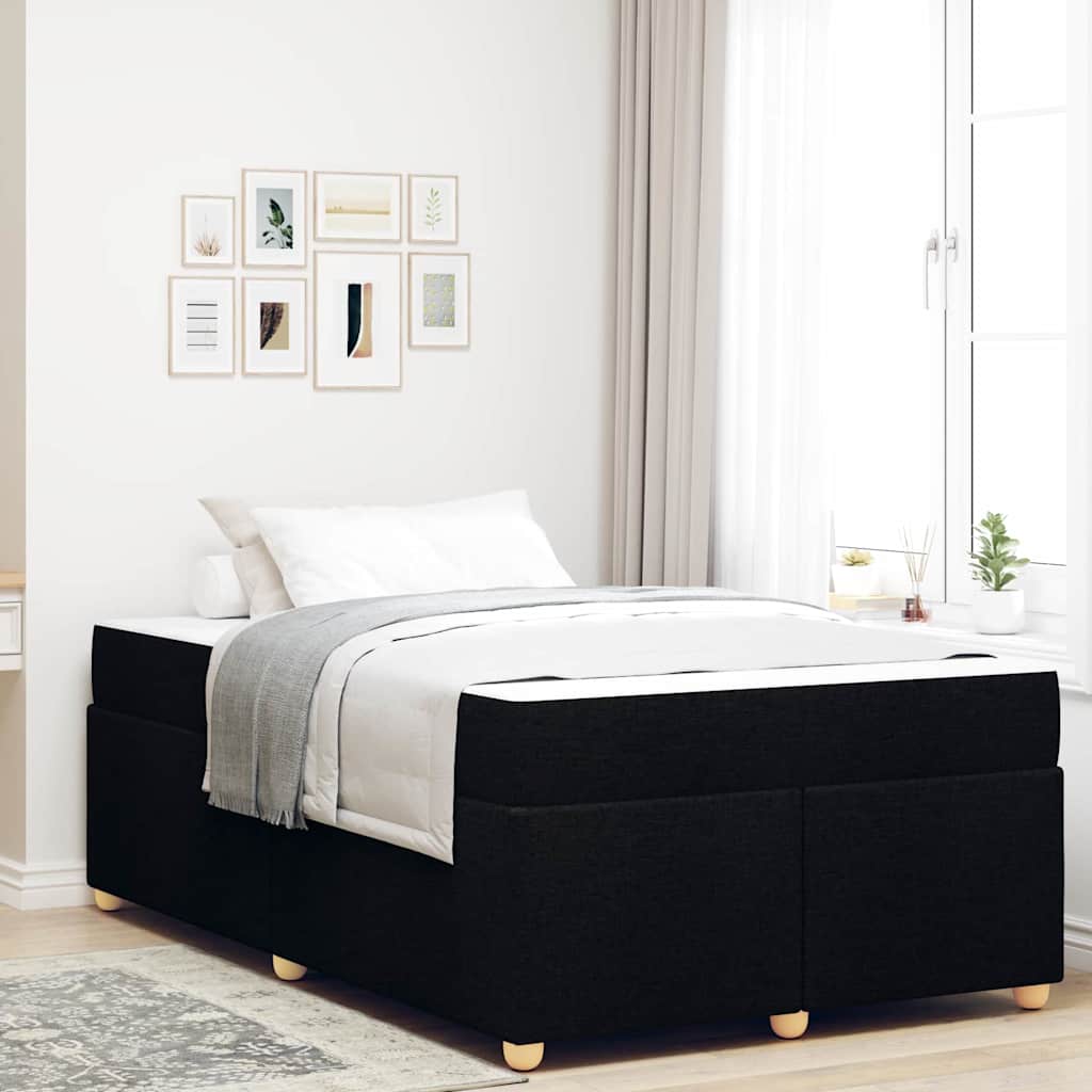 vidaXL Cadru de pat cu saltea Negru 120 x 200 cm țesătură